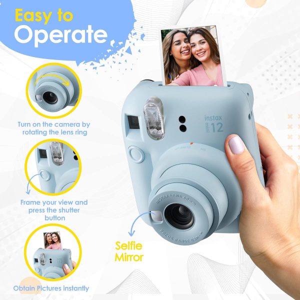 Fujifilm Instax Mini 7+ Camera, Easy to Operate, Portable, Handy Selfie Mirror, Polaroid Camera, Perfect for Beginners and Experts, Sleek and Stylish Design - Light Blue (Renewed) - Image 2